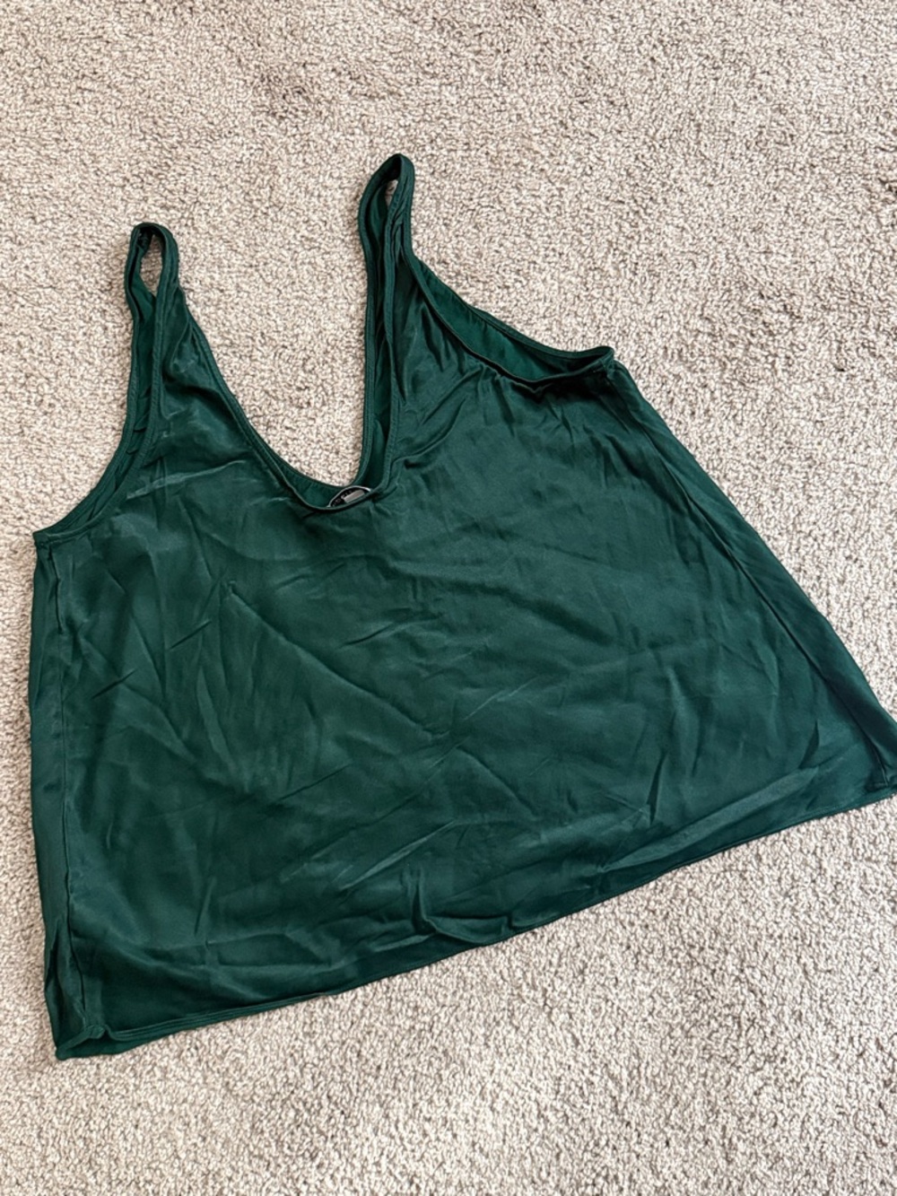 Nordstrom Forest Green V-Neck Camisole - Picture 4 of 7